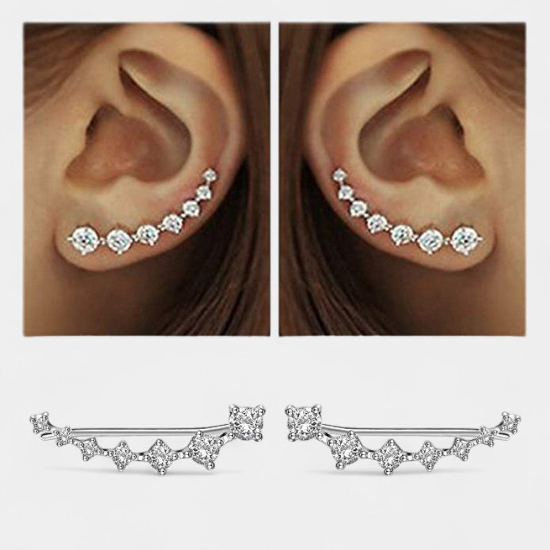 Virelle-Jewelry Earring-Virelle Zircon oor klimmers voor vrouwen - Elegante sterling zilveren sieraden