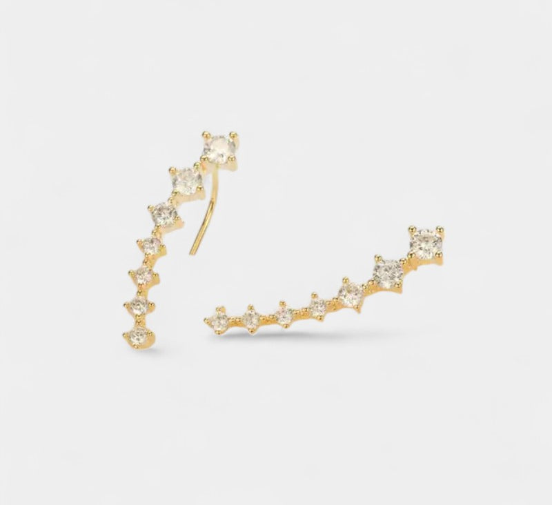 Virelle-Jewelry Earring-Virelle Zircon oor klimmers voor vrouwen - Elegante sterling zilveren sieraden