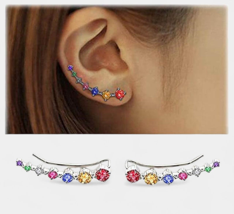 Virelle-Jewelry Earring-Virelle Zircon oor klimmers voor vrouwen - Elegante sterling zilveren sieraden