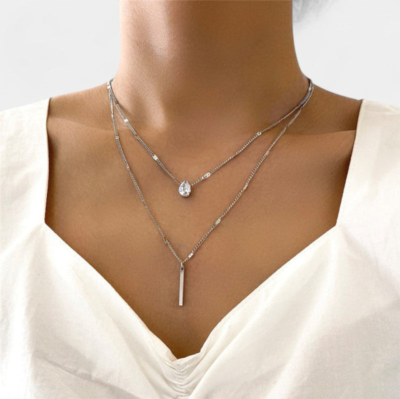 Virelle-Jewelry Necklace Bar-Virelle Goud Pendant Ketting Set - Vintage sieraden set