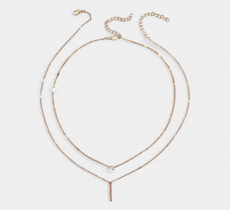 Virelle-Jewelry Necklace Bar-Virelle Goud Pendant Ketting Set - Vintage sieraden set