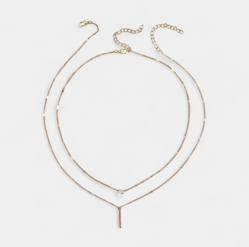 Virelle-Jewelry Necklace Bar-Virelle Goud Pendant Ketting Set - Vintage sieraden set