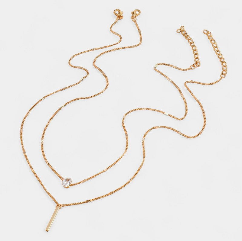Virelle-Jewelry Necklace Bar-Virelle Goud Pendant Ketting Set - Vintage sieraden set