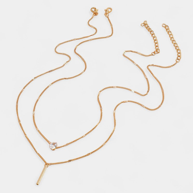 Virelle-Jewelry Necklace Bar-Virelle Goud Pendant Ketting Set - Vintage sieraden set