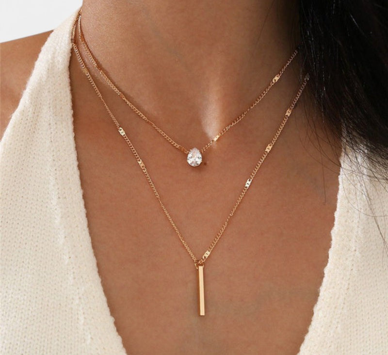 Virelle-Jewelry Necklace Bar-Virelle Goud Pendant Ketting Set - Vintage sieraden set