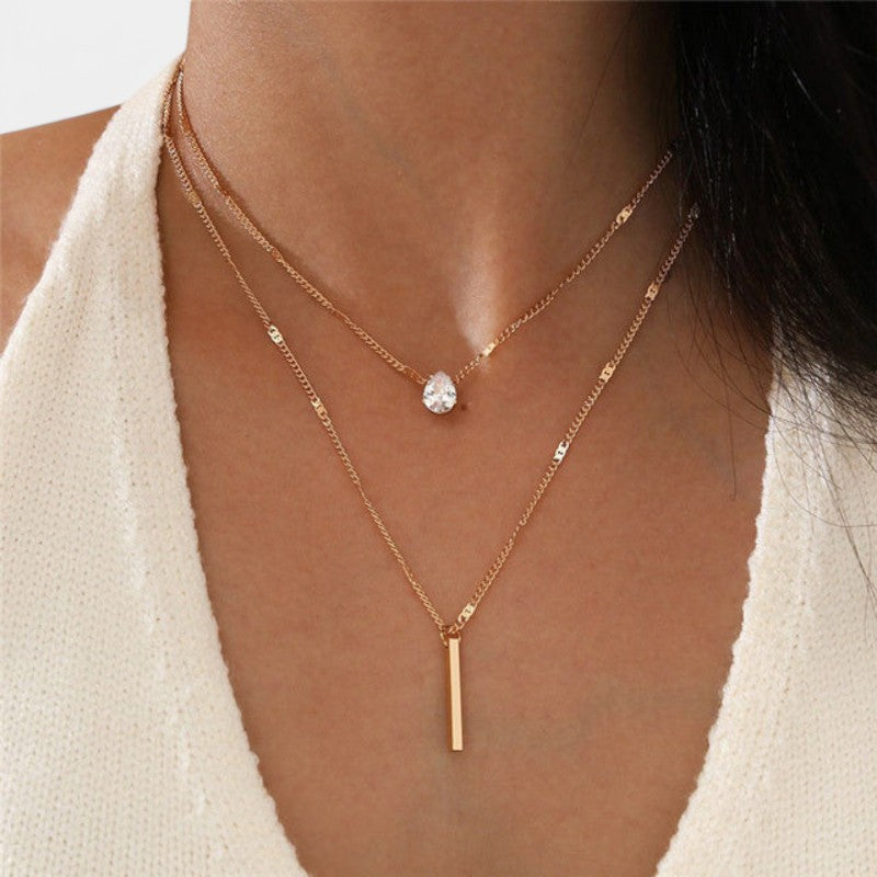 Virelle-Jewelry Necklace Bar-Virelle Goud Pendant Ketting Set - Vintage sieraden set