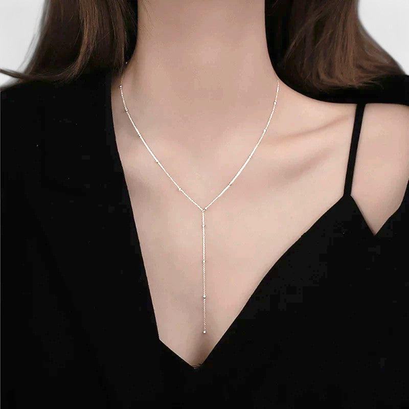 Virelle-Jewelry Necklace Chain-Virelle Clavicle necklace with tassels - Elegante halsketting voor elke gelegenheid