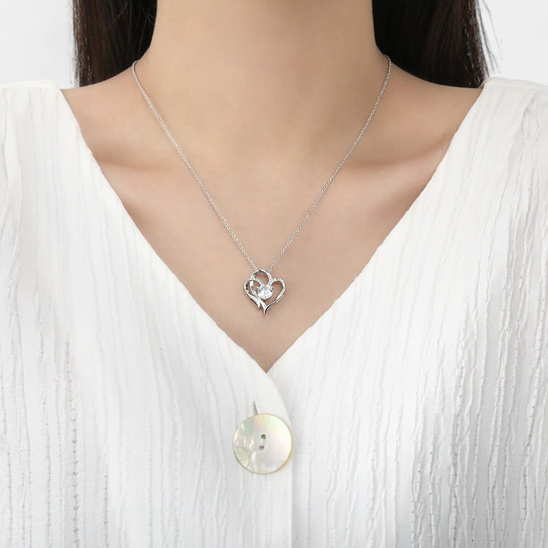 Virelle-Jewelry Necklace Chain-Virelle Ketting - Zircon Double Love Necklace met hartvormige hanger