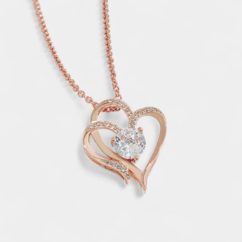 Virelle-Jewelry Necklace Chain-Virelle Ketting - Zircon Double Love Necklace met hartvormige hanger