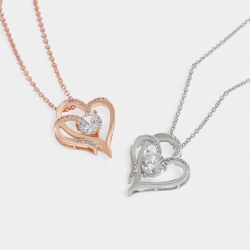 Virelle-Jewelry Necklace Chain-Virelle Ketting - Zircon Double Love Necklace met hartvormige hanger