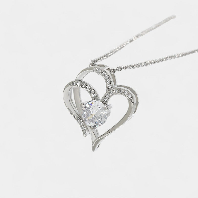 Virelle-Jewelry Necklace Chain-Virelle Ketting - Zircon Double Love Necklace met hartvormige hanger