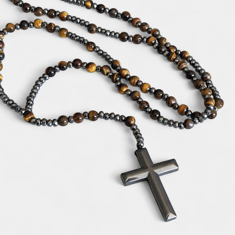 Virelle-Jewelry Necklace Cross-Virelle Ketting - Orion Lapis Lazuli kruis rozenkrans ketting