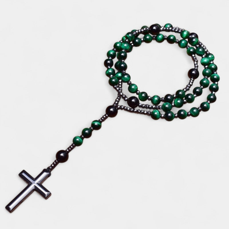 Virelle-Jewelry Necklace Cross-Virelle Ketting - Orion Lapis Lazuli kruis rozenkrans ketting