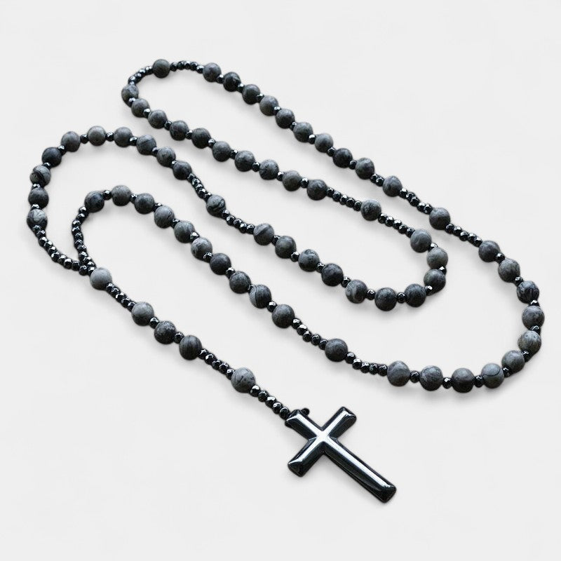 Virelle-Jewelry Necklace Cross-Virelle Ketting - Orion Lapis Lazuli kruis rozenkrans ketting