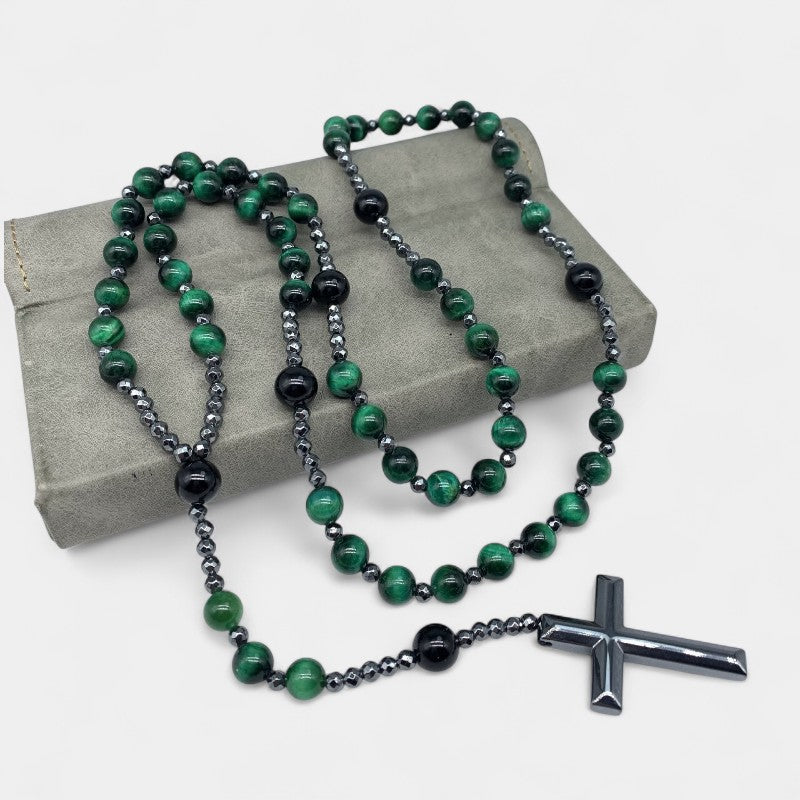 Virelle-Jewelry Necklace Cross-Virelle Ketting - Orion Lapis Lazuli kruis rozenkrans ketting