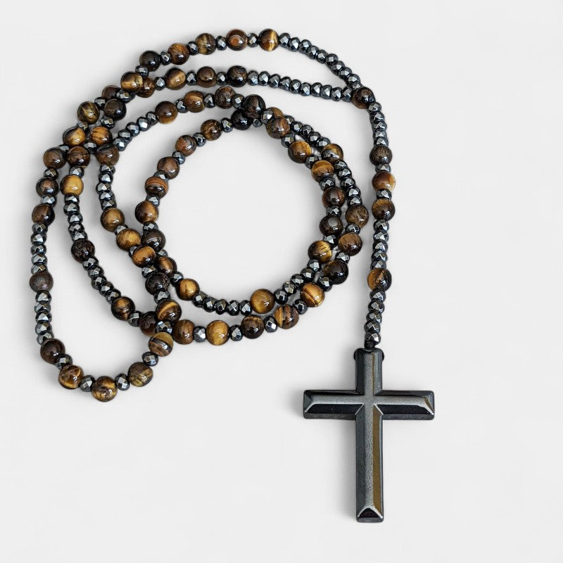 Virelle-Jewelry Necklace Cross-Virelle Ketting - Orion Lapis Lazuli kruis rozenkrans ketting