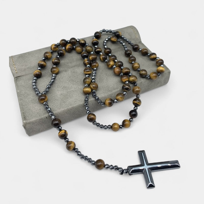 Virelle-Jewelry Necklace Cross-Virelle Ketting - Orion Lapis Lazuli kruis rozenkrans ketting