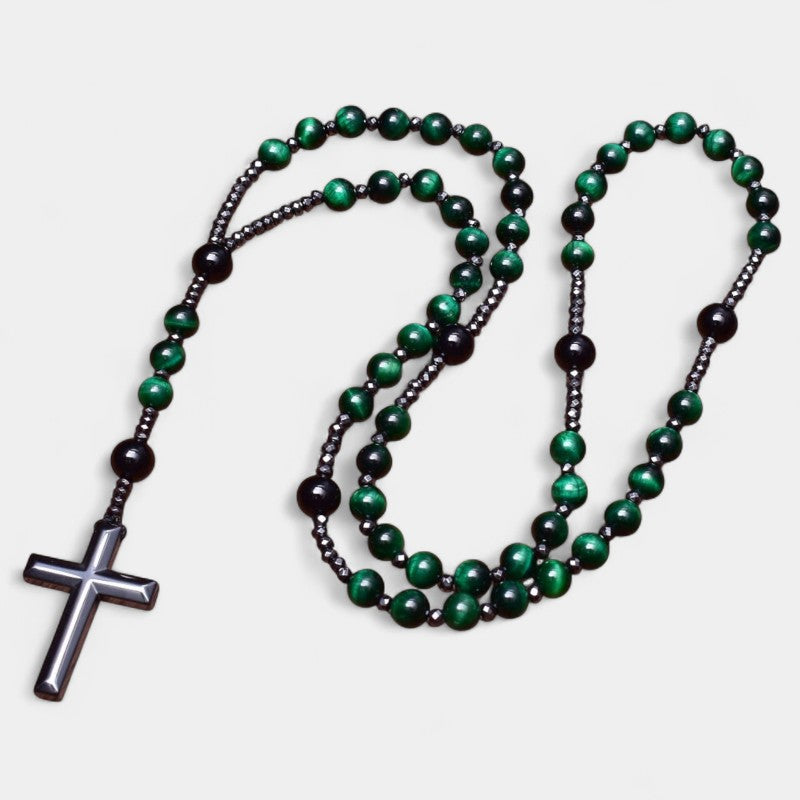 Virelle-Jewelry Necklace Cross-Virelle Ketting - Orion Lapis Lazuli kruis rozenkrans ketting