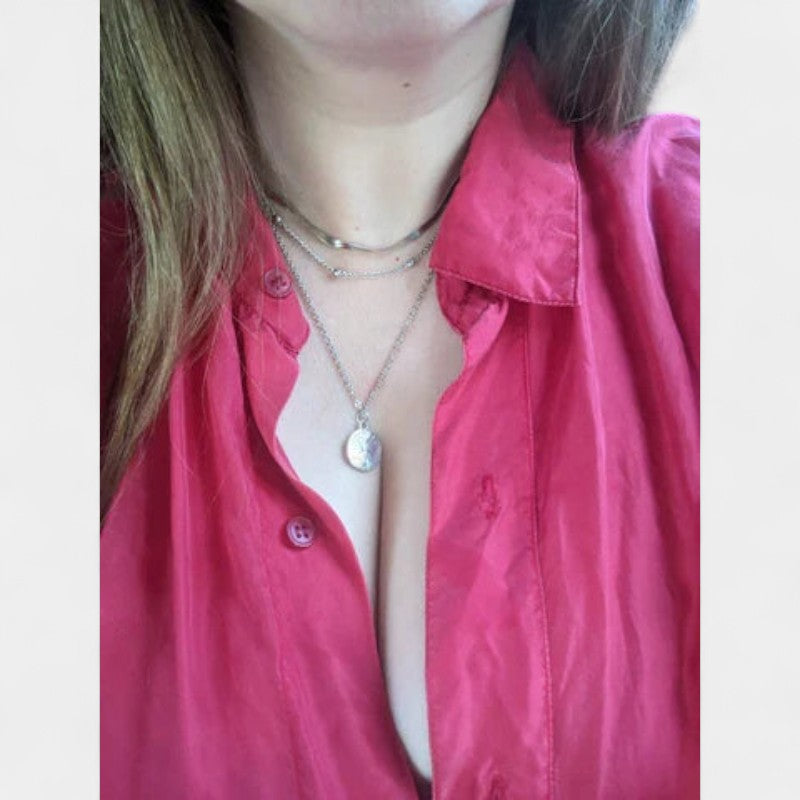 Virelle-Jewelry Necklace-Virelle Ketting - Gelaagde zilveren choker set voor vrouwen