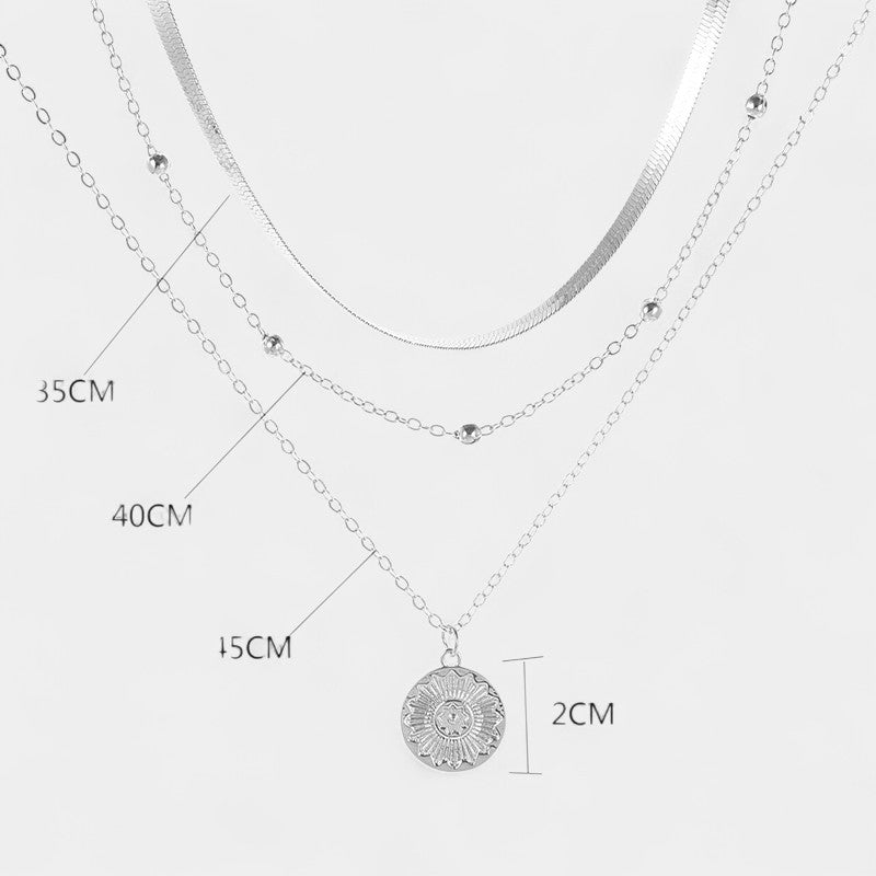 Virelle-Jewelry Necklace-Virelle Ketting - Gelaagde zilveren choker set voor vrouwen