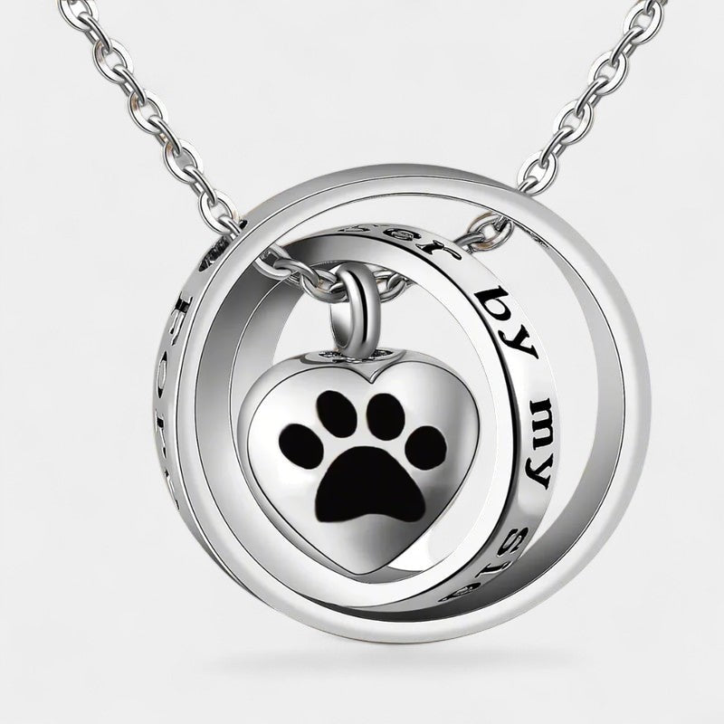 Virelle-Ketting-Virelle | Hangerketting – roestvrij staal, hartvormige hanger met pootafdruk, gedenkdesign