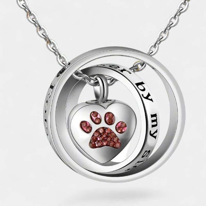 Virelle-Ketting-Virelle | Hangerketting – roestvrij staal, hartvormige hanger met pootafdruk, gedenkdesign