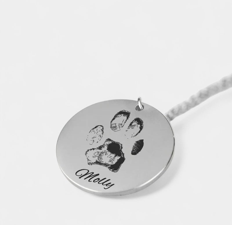 Virelle-Necklace-Virelle Custom plated paw print necklace - Persoonlijke hanger met naam