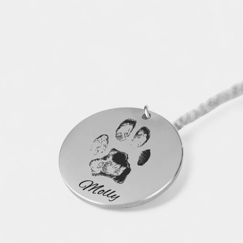Virelle-Necklace-Virelle Custom plated paw print necklace - Persoonlijke hanger met naam