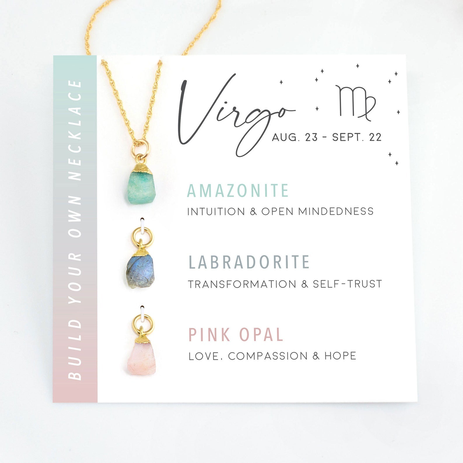 Virelle-Necklace-Virelle | Dames Halsketting – Geboortesteen Hanger, Zodiac Design