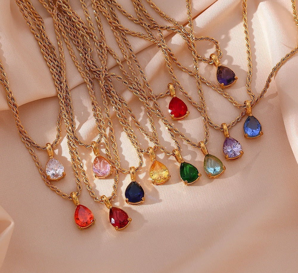 Virelle-Necklace-Virelle | Dames Ketting – Edelsteen Hanger, Geboortesteen Ontwerp, Fijne Verstelbare Ketting
