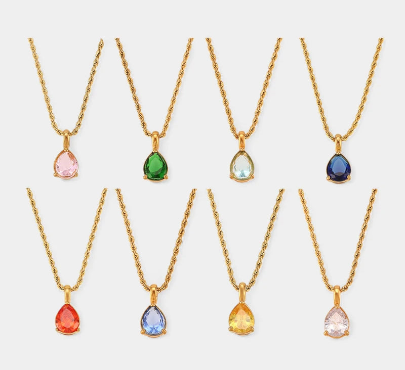 Virelle-Necklace-Virelle | Dames Ketting – Edelsteen Hanger, Geboortesteen Ontwerp, Fijne Verstelbare Ketting
