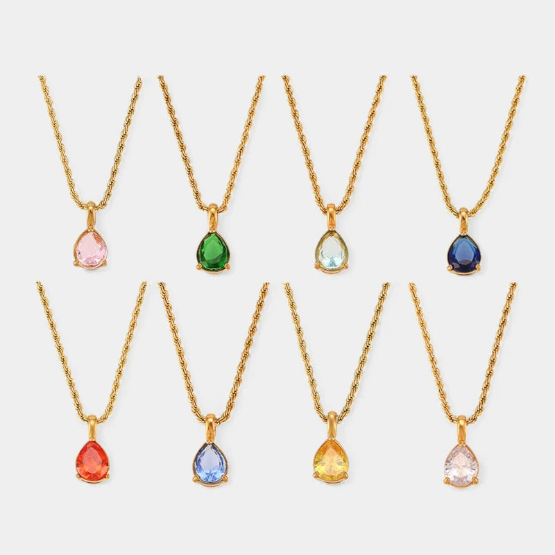 Virelle-Necklace-Virelle | Dames Ketting – Edelsteen Hanger, Geboortesteen Ontwerp, Fijne Verstelbare Ketting