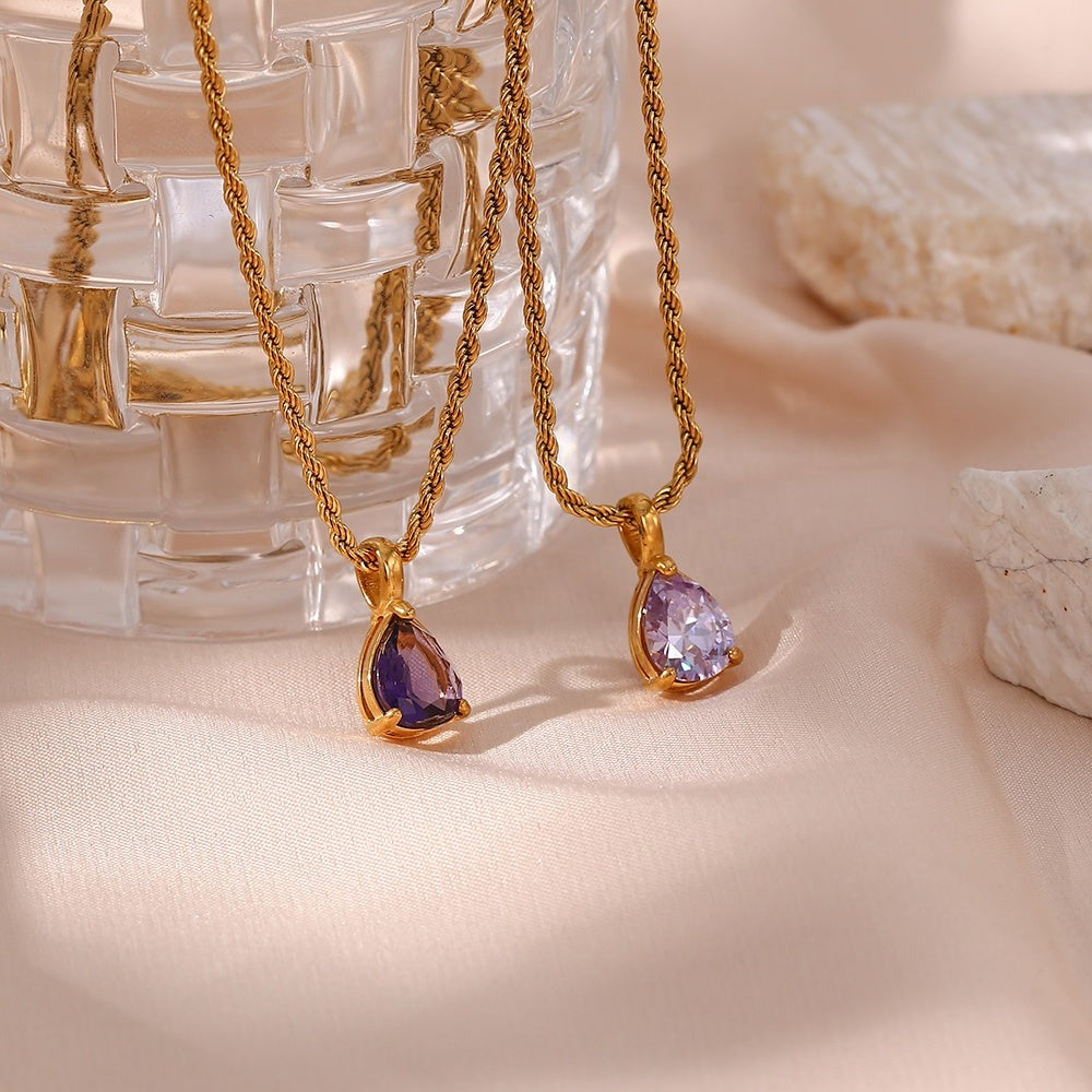 Virelle-Necklace-Virelle | Dames Ketting – Edelsteen Hanger, Geboortesteen Ontwerp, Fijne Verstelbare Ketting