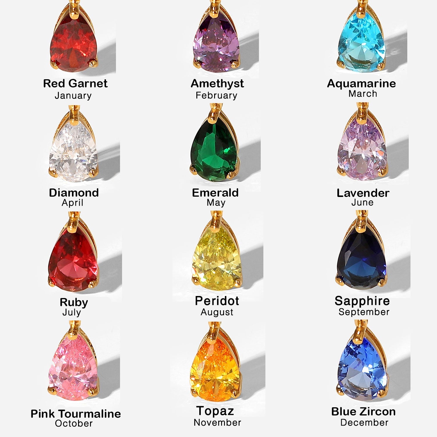 Virelle-Necklace-Virelle | Dames Ketting – Edelsteen Hanger, Geboortesteen Ontwerp, Fijne Verstelbare Ketting