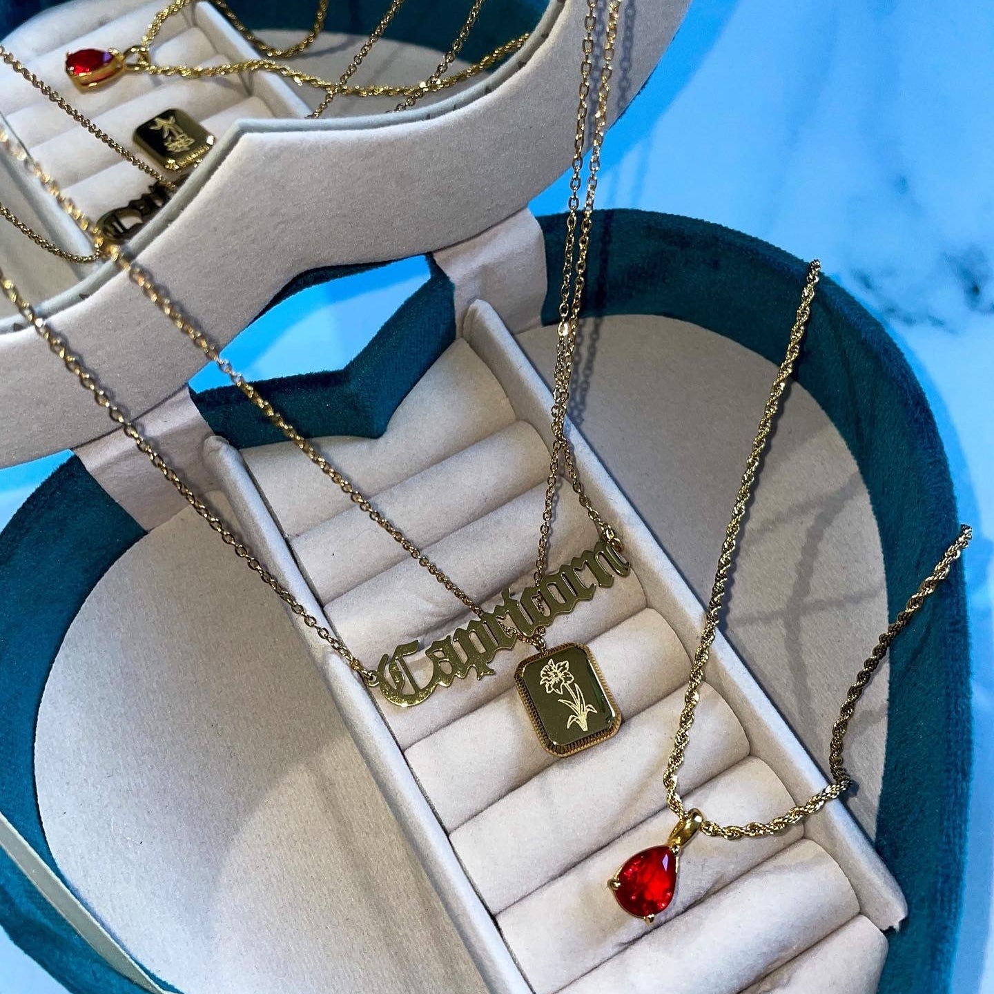 Virelle-Necklace-Virelle | Dames Ketting – Edelsteen Hanger, Geboortesteen Ontwerp, Fijne Verstelbare Ketting