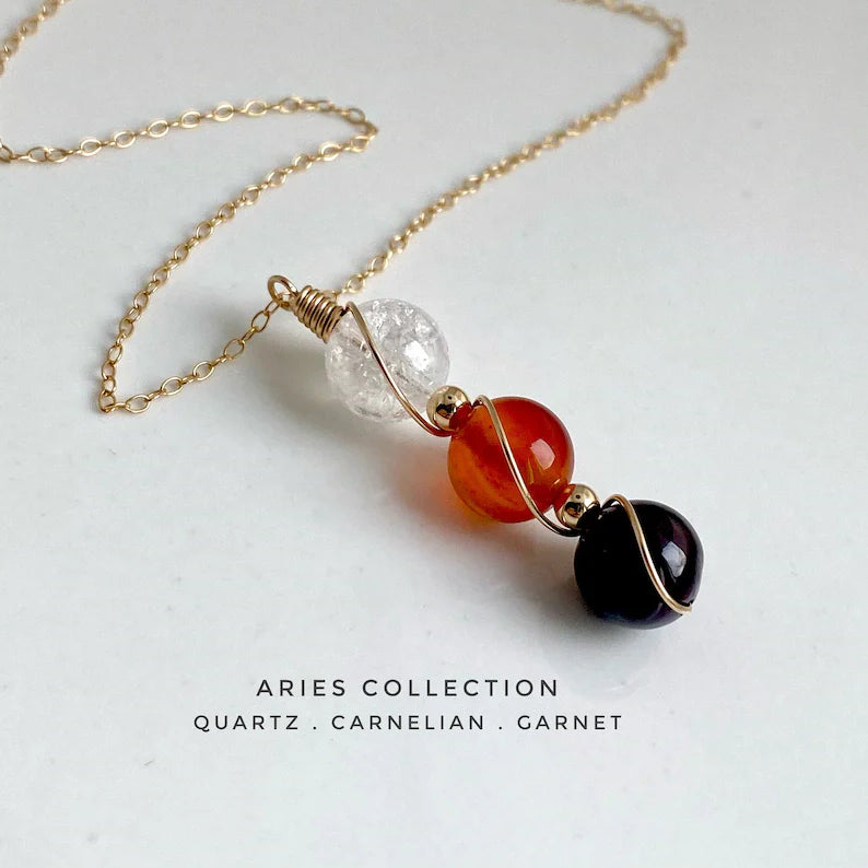 Virelle-Necklace-Virelle | Dames Ketting – Geboortesteen Siersteen, Bolvormige Hanger, Verstelbare Ketting