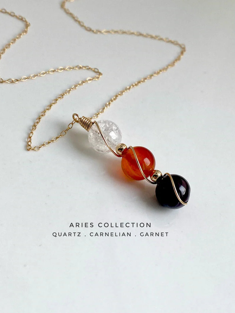 Virelle-Necklace-Virelle | Dames Ketting – Geboortesteen Siersteen, Bolvormige Hanger, Verstelbare Ketting