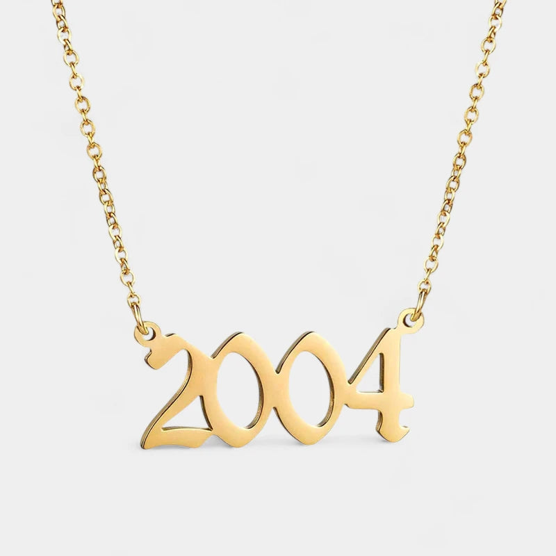 Virelle-Necklace-Virelle | Damesketting – Gepersonaliseerde Jaarhanger, Fijne Schakelketting, Verstelbare Lengte