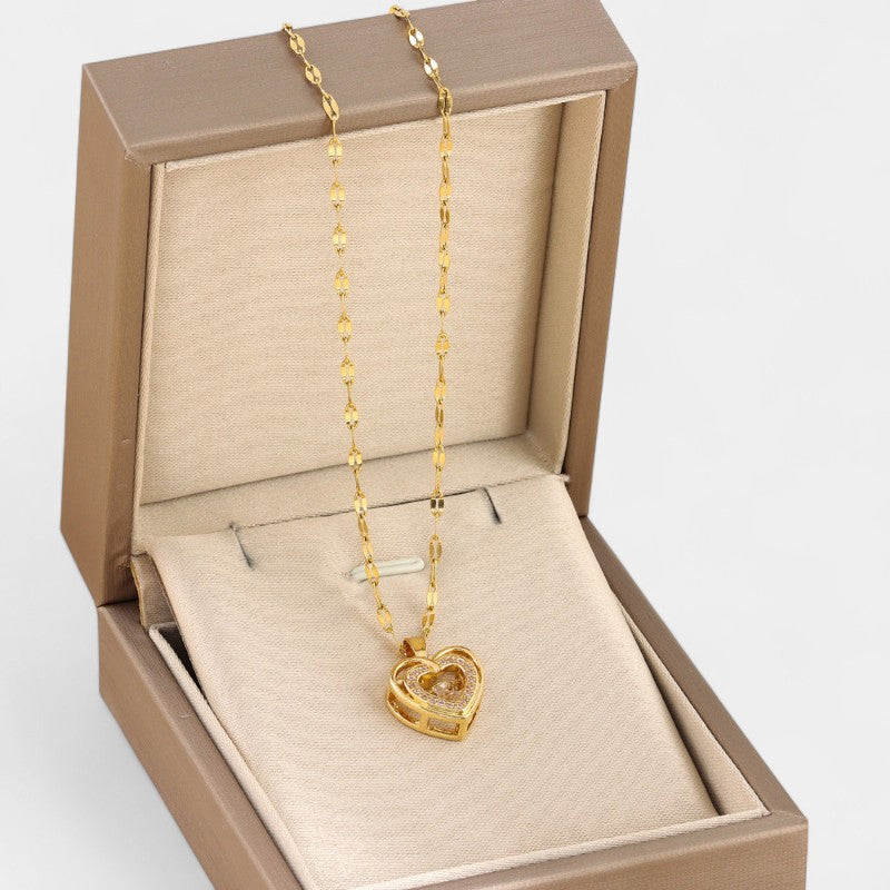 Virelle-Necklace-Virelle Dubbele Lagen Love Ketting - Met Strass en Titanium Staal voor Vrouwen