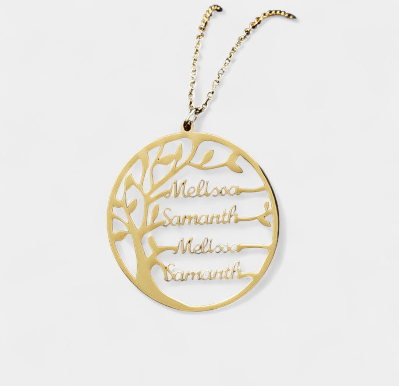 Virelle-Necklace-Virelle Hanger - Familie boom hanger met naam naar keuze