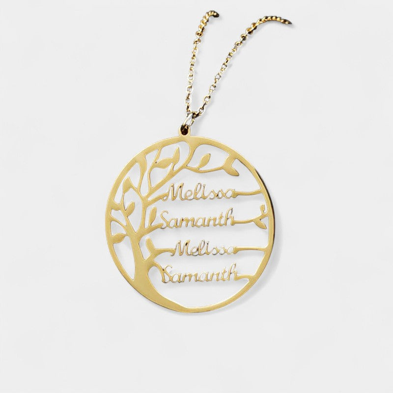 Virelle-Necklace-Virelle Hanger - Familie boom hanger met naam naar keuze