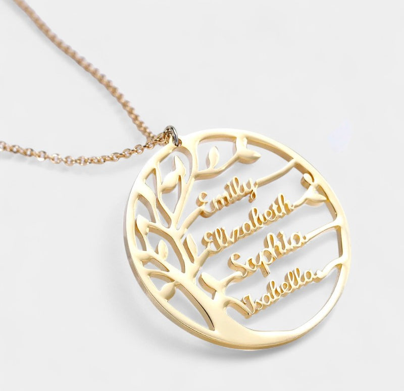 Virelle-Necklace-Virelle Hanger - Familie boom hanger met naam naar keuze