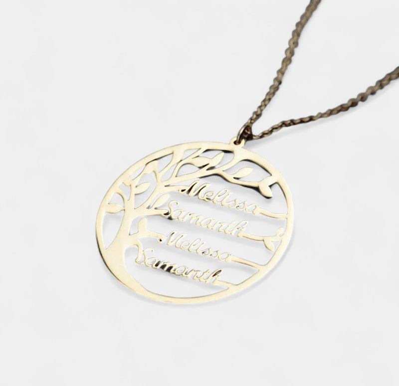 Virelle-Necklace-Virelle Hanger - Familie boom hanger met naam naar keuze