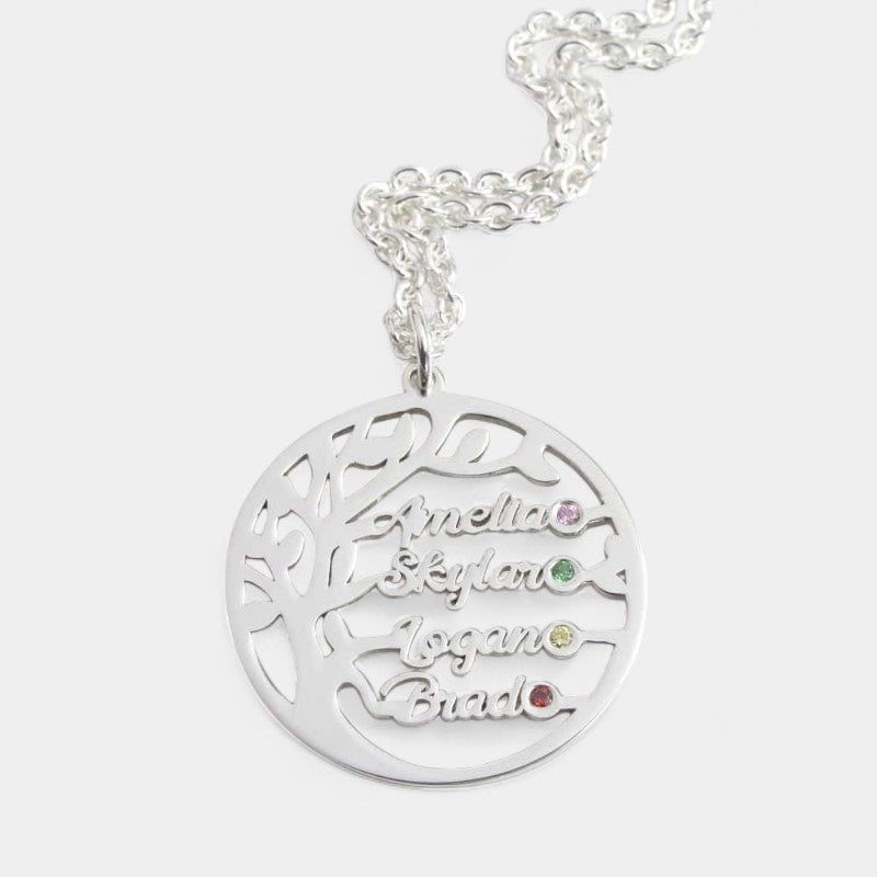 Virelle-Necklace-Virelle Hanger - Familie boom hanger met naam naar keuze