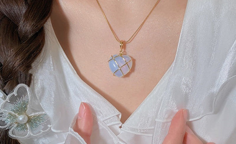 Virelle-Necklace-Virelle Ketting - Cartoon princess love girl moonstone necklace