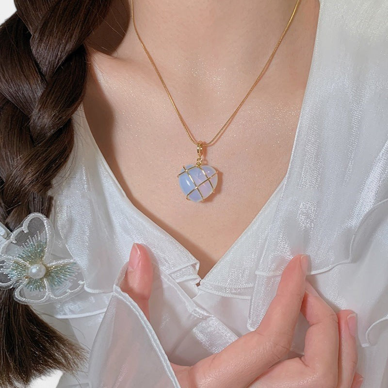 Virelle-Necklace-Virelle Ketting - Cartoon princess love girl moonstone necklace
