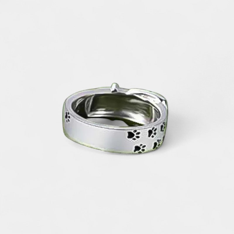 Virelle-Ring-Virelle | Dames ring – roestvrij staal, riemvormig ontwerp, pootafdrukgravure