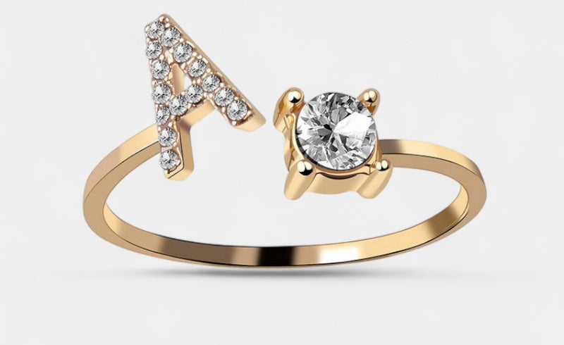 Virelle-Ring-Virelle Ring - Initial letter ring fashion met zirconia