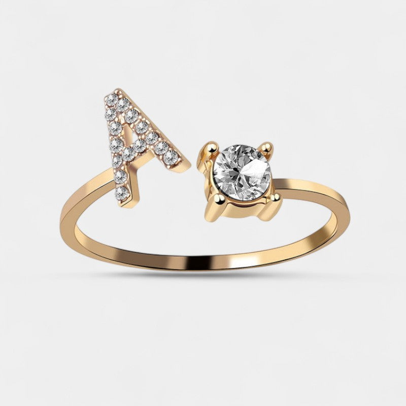 Virelle-Ring-Virelle Ring - Initial letter ring fashion met zirconia