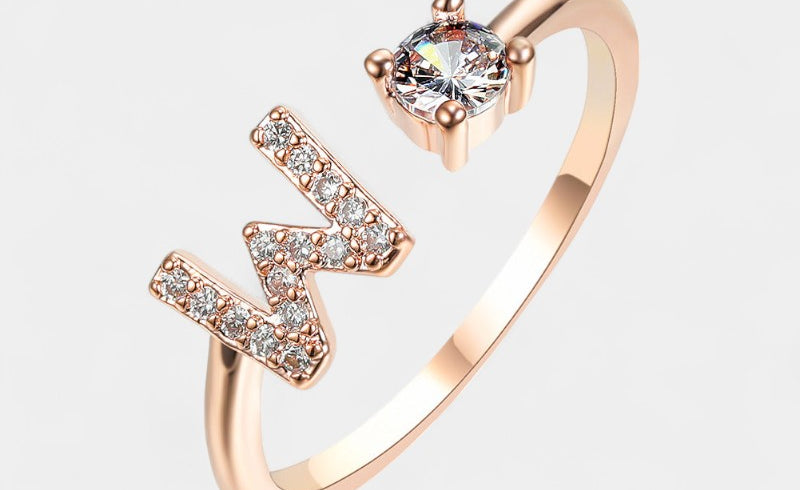 Virelle-Ring-Virelle Ring - Initial letter ring fashion met zirconia